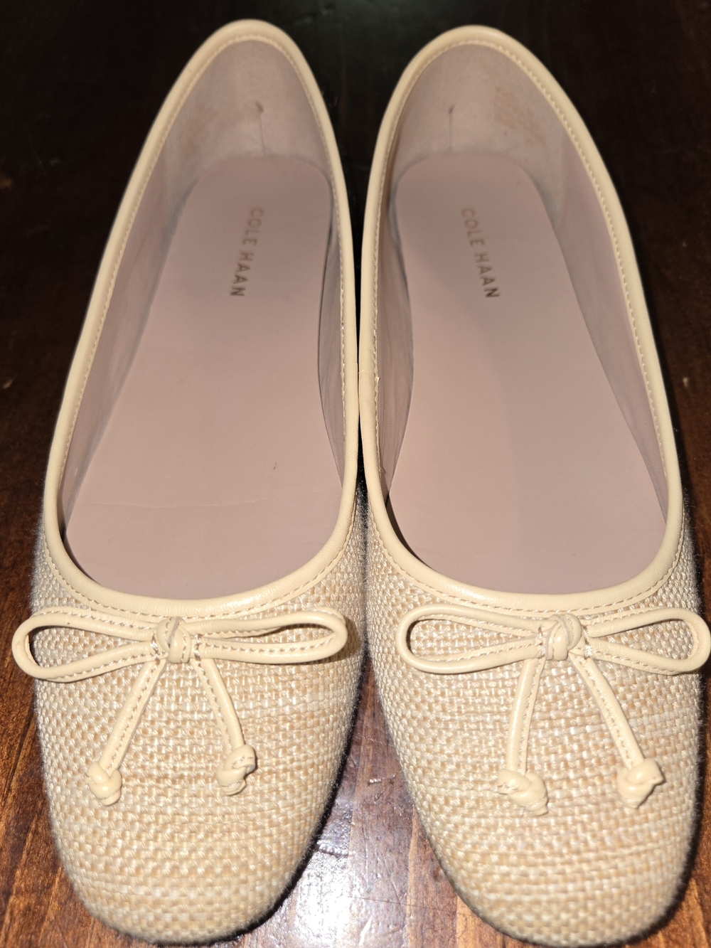 Cole Haan Beige Woven Ballet Flats